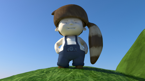 A 3d animaton of a little boy who wants a hat